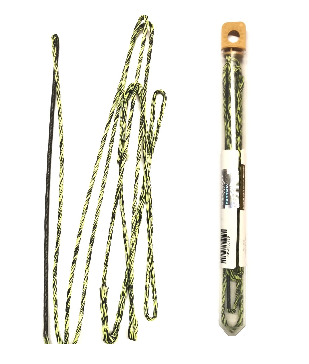 String Hybrid Carerra 99 Flemish for recurve bows, black/yellow-green flex 62-74 inches